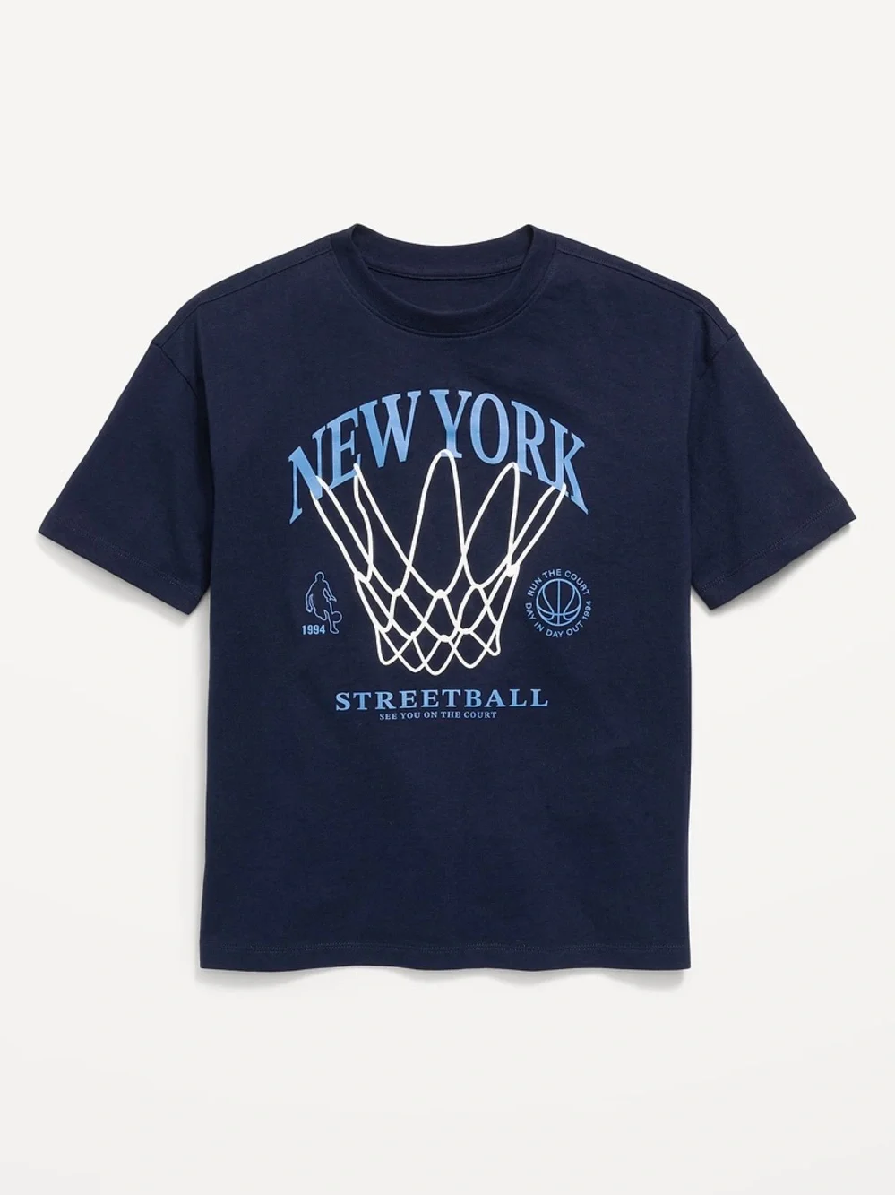 NWT Old Navy Boys New York Streetball Oversized Graphic T-Shirt | Size L (10-12)